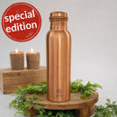 Kupferwasserflasche 1 Liter von Ayurveda Specialist B.V. mit schwerer Ausführung, glänzendes Kupfer, 450 g, handliche Wasserflasche