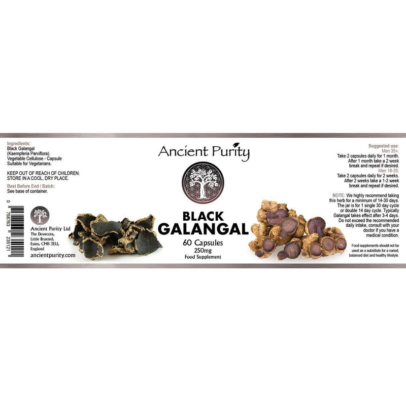 Ancient Purity - Black Galangal - 60 x 250 mg | Black Ginger | Male Libido