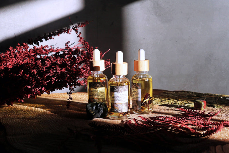 Divine feminine ritual with crystals in Lilith Oil