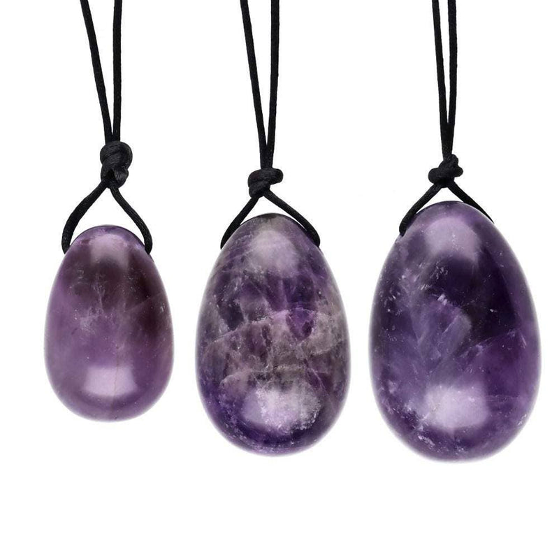 Amethyst Yoni Eierpackung mit Loch