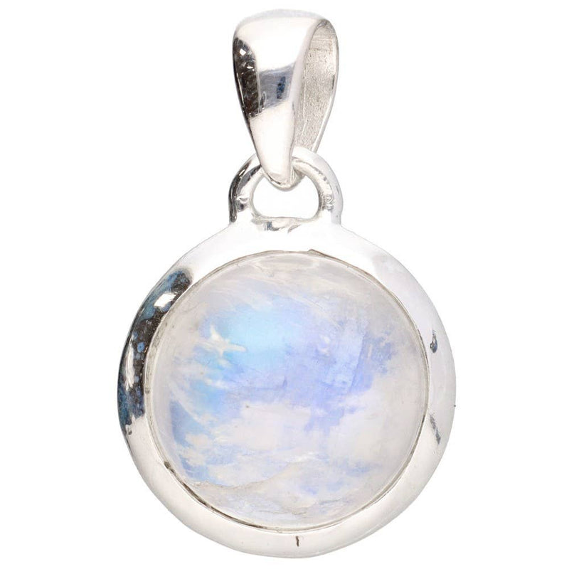 Circle moonstone pendant made of silver 925-B