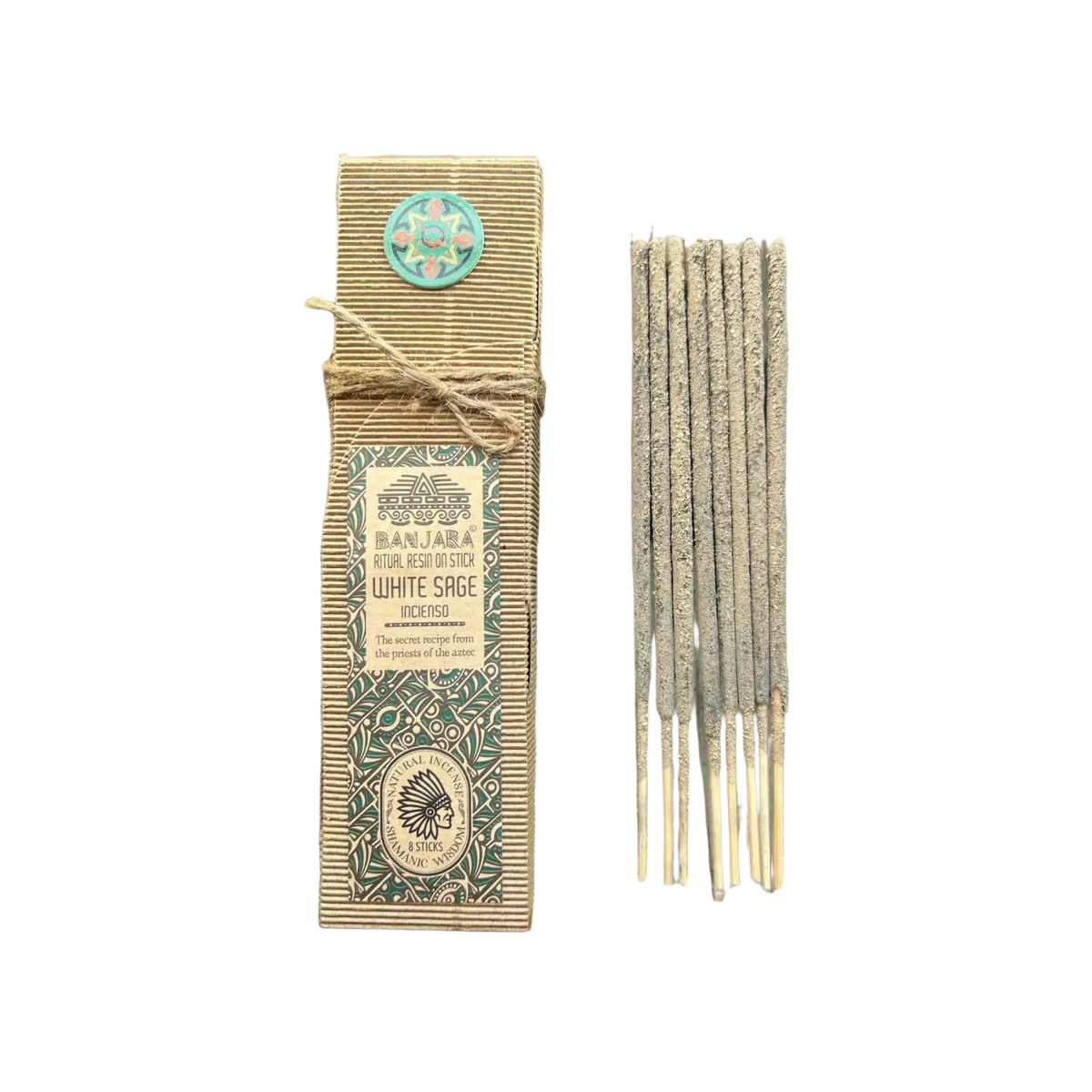 8 weiße Salbei-Harzruten Räucherstäbchen von AW Artisan, ideal für spirituelle Rituale und Räucherzeremonien