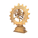 Gold-colored Shiva Nataraj figure made of brass, approx. 23 cm, golden yellow
