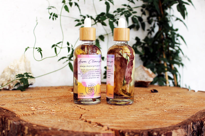 Ayamani Naturals - Aura-Reinigungsöl mit rosa Lotus und Amethyst