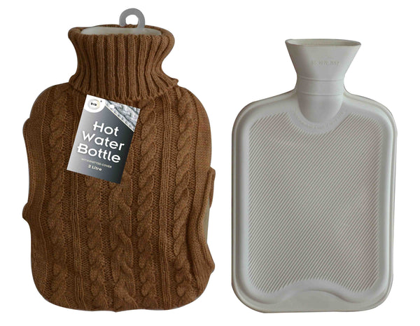 Generise Wärmflasche „EXTRA WARMTH“, 2 l, mit Strickbezug und Taschen