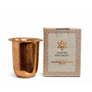 Reiner Kupferbecher elegant gebogen mit Blumenmuster 200 ml