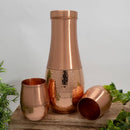 Reines Kupfer-Set mit tropfenförmiger Karaffe und 2 Kupferbechern – Gehämmert ± 950 ml