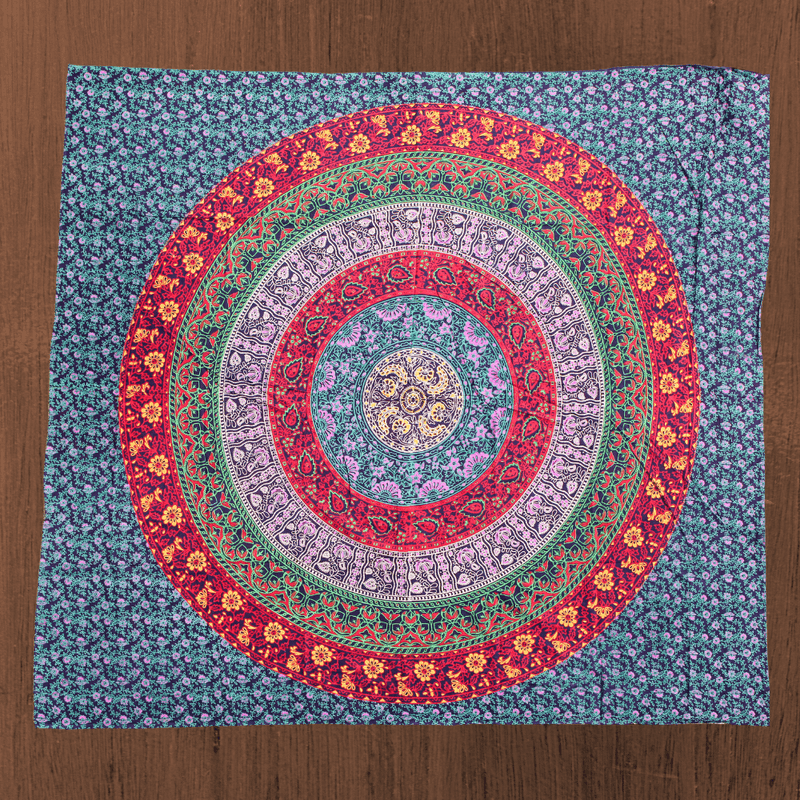 Wandbehang Ritualtuch „Mandala in Circles“ aus Baumwolle 230 cm x 200 cm