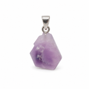 Pendant made of rolled amethyst and tree life, silver-plated