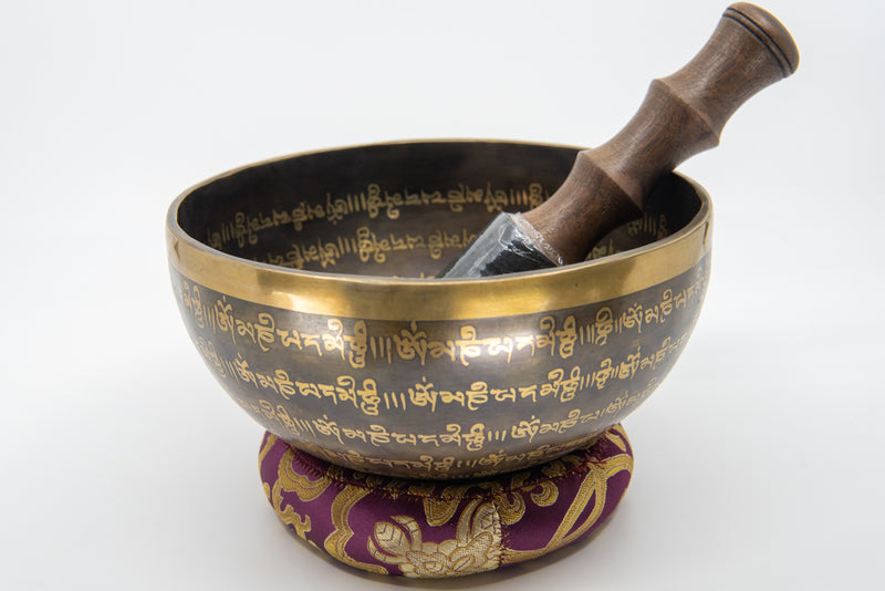 Klangschale Om Mani Padme Hum - Spirituelle Handarbeit aus Tibet