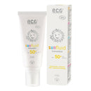 Eco Cosmetics Kids Sunfluid SPF 50+ tube and box with a sun graphic.