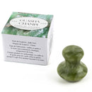 Gua Sha Mushroom aus Jade Vert mit Verpackung – handgefertigtes Gesichtsmassage Tool aus natürlichem Jade Stein für Hautpflege und Entspannung