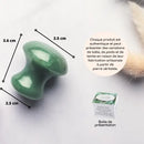 Gua Sha Mushroom Jade Vert mit Grössenangaben – Beauty Tool aus echtem Jade zur Gesichtsmassage, Hautstraffung und natürlichen Pflege