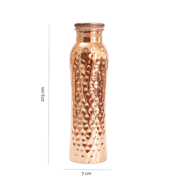 Hammered Curve Copper Bottle 900 ml