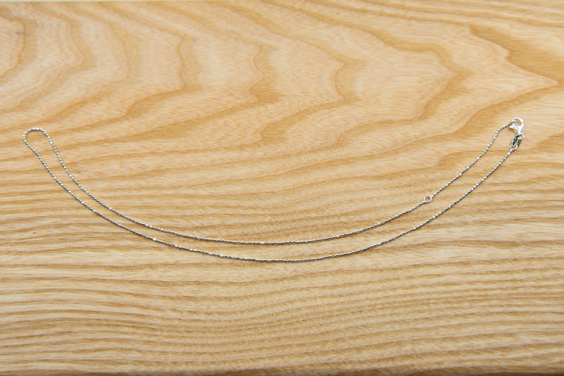 Funkelnde Silberkette facettiert – 925 Sterling, 1.2 mm, verstellbar 45+50 cm
