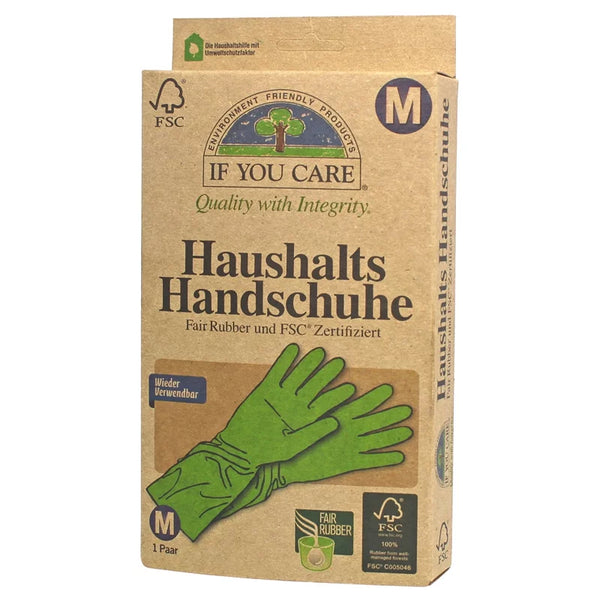 Gants de ménage en caoutchouc écologique - taille M - 2 pièces - If You Care