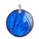 Labradorit Anhänger aus natürlichem Edelstein, 3,5 cm lang, von Artisans de Madagascar, mit schimmernder, blauer und grüner Färbung