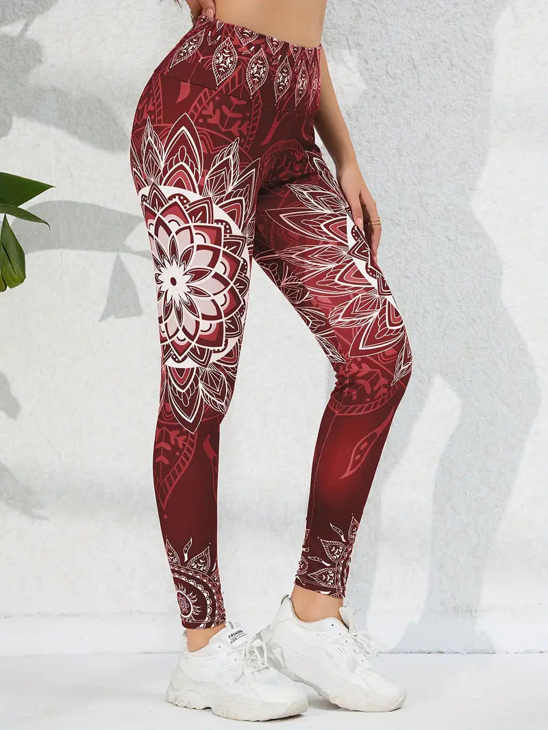 Yoga-Leggings mit hoher Taille und schönen Mustern