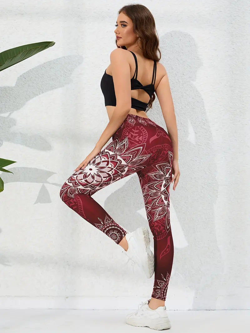 Yoga-Leggings mit hoher Taille und schönen Mustern