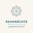 Label der Rauhnächte Räuchermischung – Jahreskreisfeste mit spirituellem Symbol in Blau.
