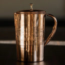 Ayurveda Specialist- Reine Kupferkaraffe mit Griff und Blumenprägung, 1.5l