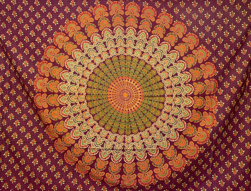Tissu rituel, tissu mural, mandala 200x220cm