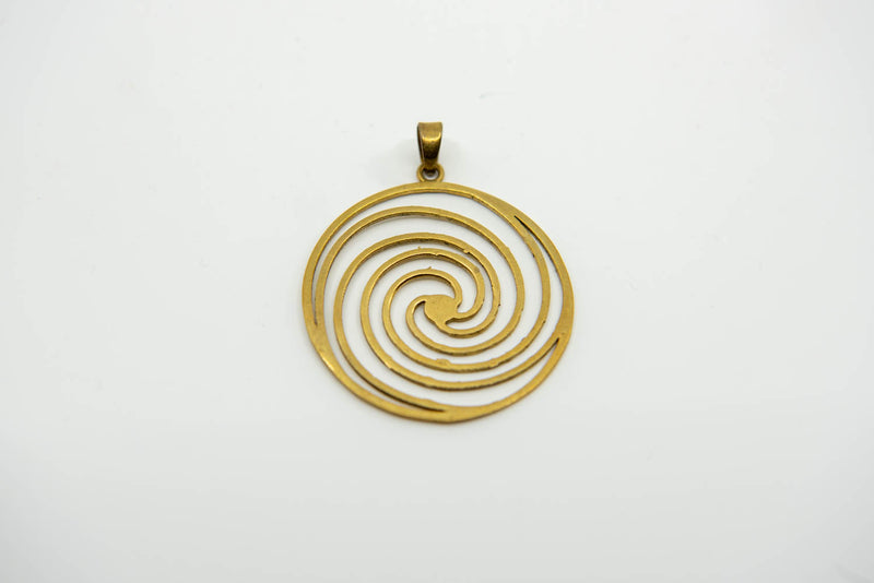 Grand pendentif rond en bronze Fleur de vie
