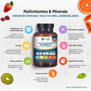 Braune glasflasche prowise health a-z multivitamine und mineralien mit schwarzen deckel 365 vegane multivitamin tablets
