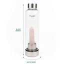 rose quartz crystal glass water bottle
