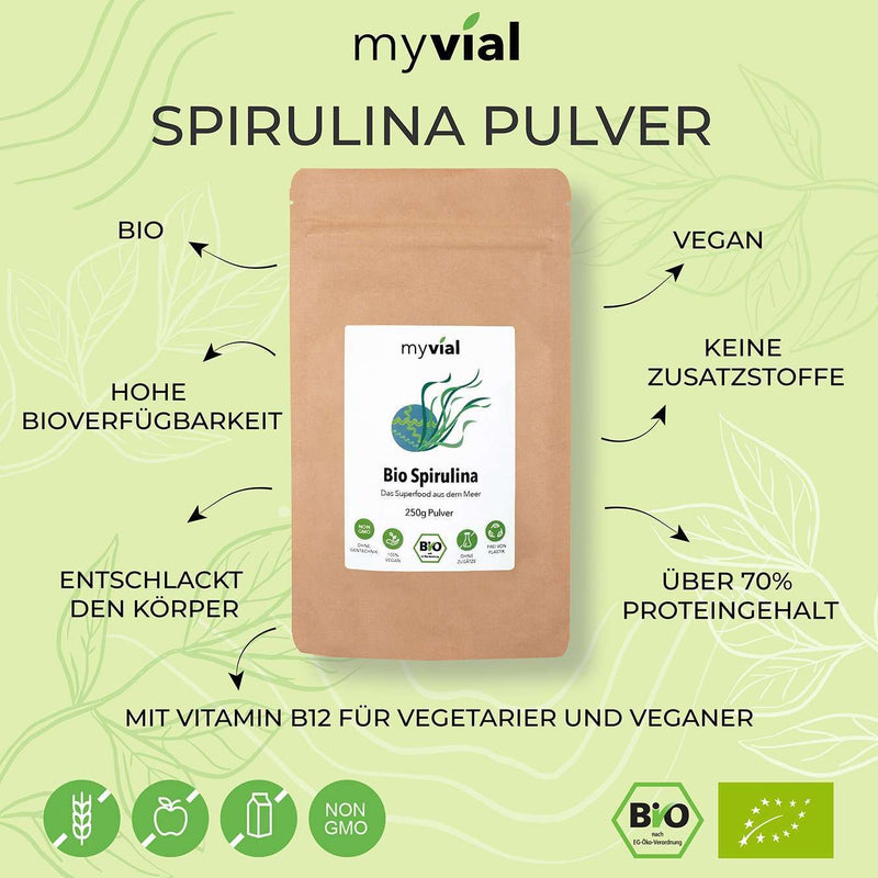 Bio Spirulina Pulver 250 Gramm - Vegan