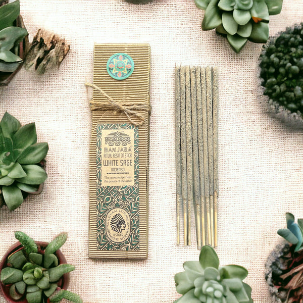 8x Harzruten Räucherstäbchen – Weißer Salbei für spirituelle Rituale