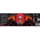 Ein Etikett für „Ancient Purity C60 Pure Hardwood Charcoal“ mit Produktinformationen und Kontaktdaten.