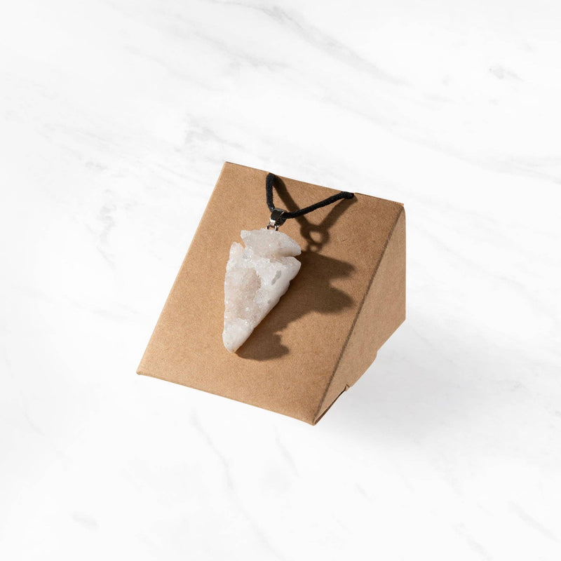 Myga Eco - Geode Gift Set - Rough Stone and Pendant, Choice of 3 Crystals