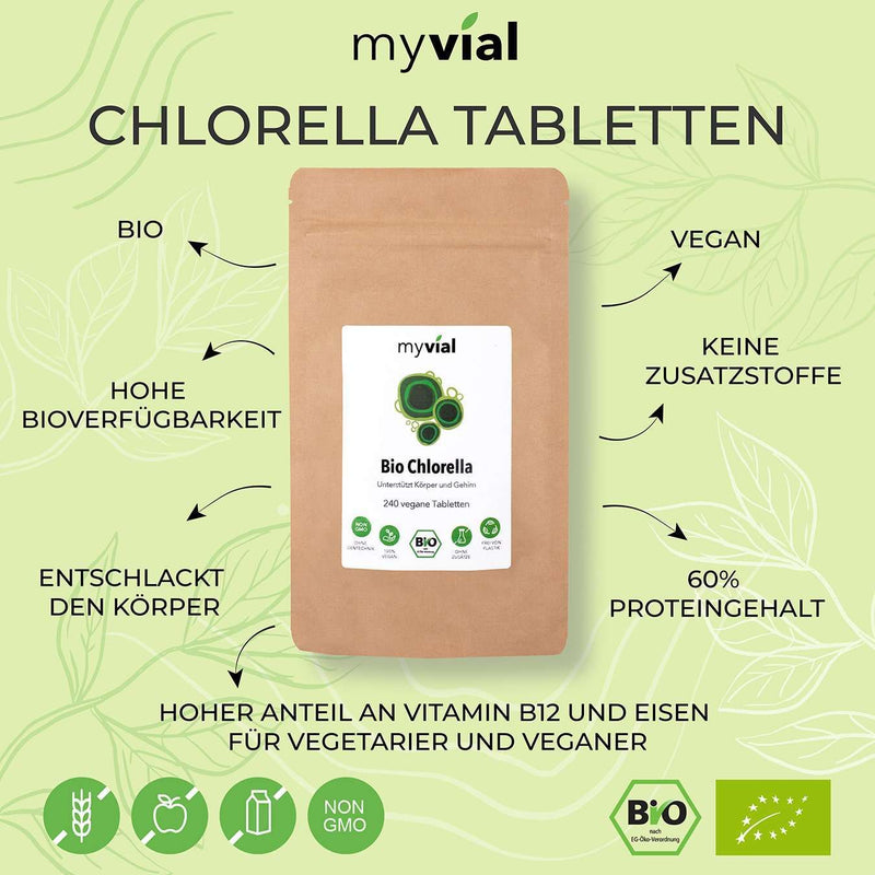 Bio Chlorella Tabletten Presslinge 240 Stück - Vegan