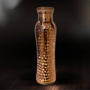 Reine Kupferwasserflasche Curve Gehämmert ± 950 ml – Handgefertigte Ayurveda Kupferflasche