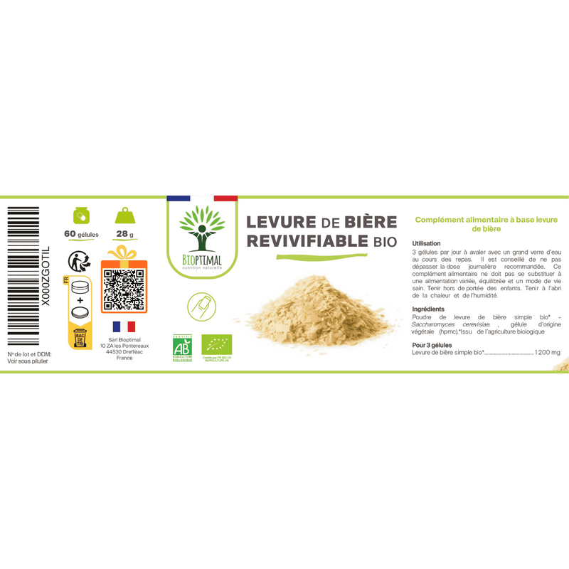 Revivable Organic Brewer's Yeast 400mg - in Capsules - Skin, Hair, Nails, Digestion, Immune System, Vitality