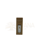 Ein minimalistischer brauner karton mit einer klaren glasflasche ätherisches ylang-ylang-iii-öl 20ml aus nachhaltiger produktion