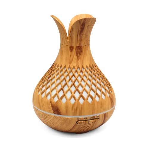 Green Tree - Mandala USB-Aromadiffusor aus Holz, LED, 7 Farben, 400 ml