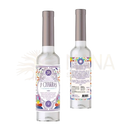 Klare glasflasche mit silbernem metallverschluss und farbigem etikett chakras reinigungswasser 221 ml energiezentren mana shop