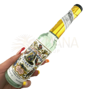 Vintage glasflasche agua de florida cologne 221 ml mit goldfolie und botanischem etikett für energetische reinigung