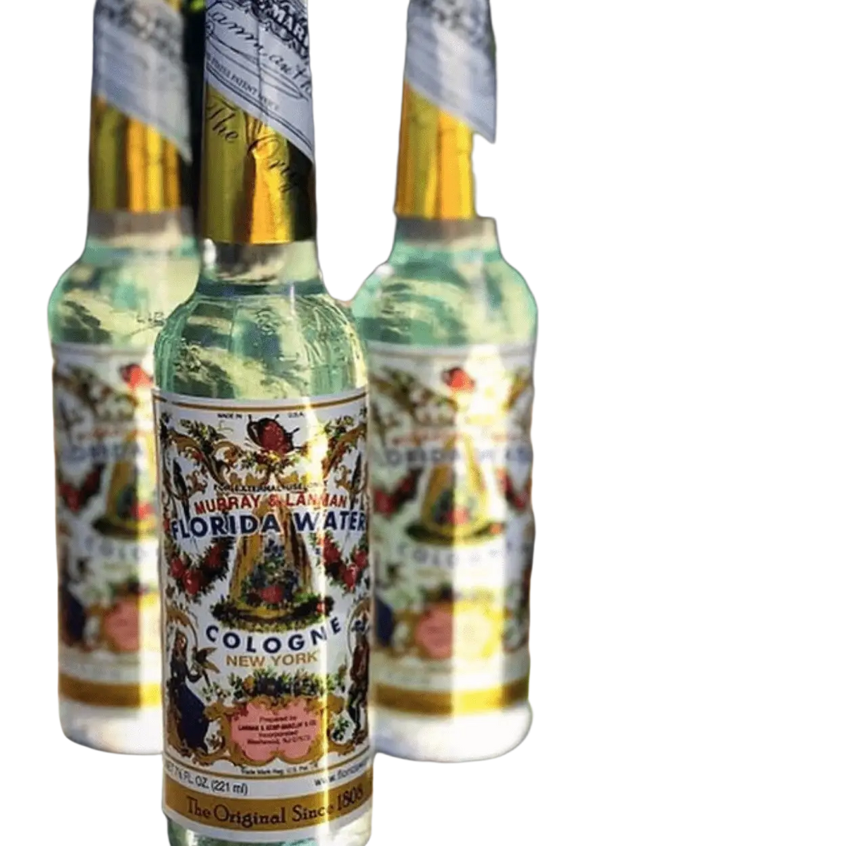Green Tree Candle Agua de Florida Cologne in 221 ml Glasflasche, Körperduft mit goldfarbenem Design, kunstvoll und elegant