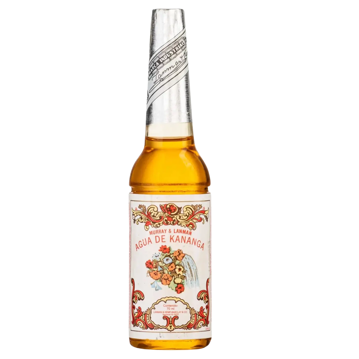 Vintage-stilvolles Duftwasser Agua de Florida Kananga von Murray & Lanman, Körperparfüm in 70ml Flasche mit floralem Design