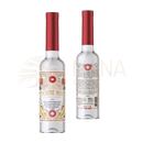 Klarflasche mit rotem verschluss und verzierter etikette agua de florida positive vibes reinigungswasser für energetische reinigung