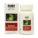 AHG Brahmi Kapseln, Nahrungsergänzung für mentale Stärke, Fokus und Entspannung, zeigt die braunen Kapseln in einer Packung.