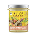 Allos Streichgenuss Papaya Mango Curry Brotaufstrich in Glas, cremige Frucht-Mus mit exotischem Geschmack, ideal für Frühstück und Snacks