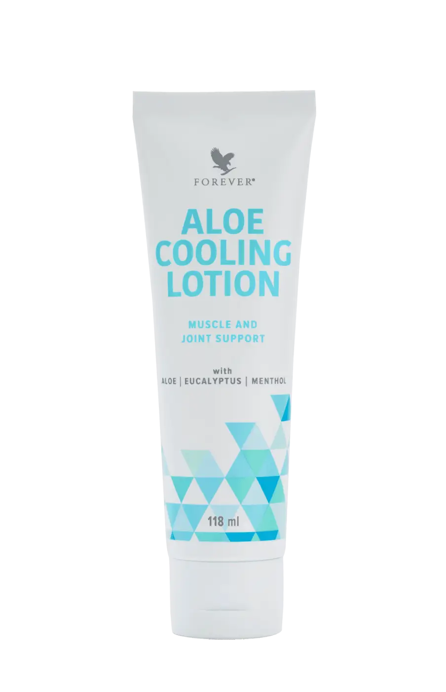 Aloe Cooling Lotion von Forever Living in weißer Tube, Naturkosmetik-Körperpflege, erfrischend und feuchtigkeitsspendend.