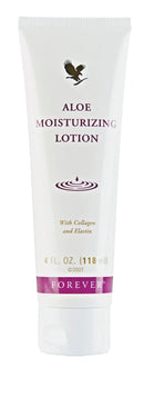 Weißes tube aloe moisturizing lotion mit lila band und schwarzem vogel logo 118 ml feuchtigkeitscreme