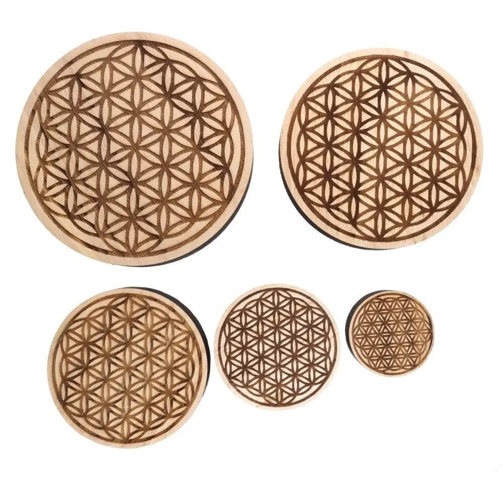 Runde Altarbasis mit Lebensblumen-Design, 5,5 cm Durchmesser, Vives de la Cortada S.L, für religiöses Altarzubehör