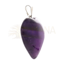 Polierter lila amethyst herzanhänger extra mit silberfarbenem hakenverschluss von mana shop