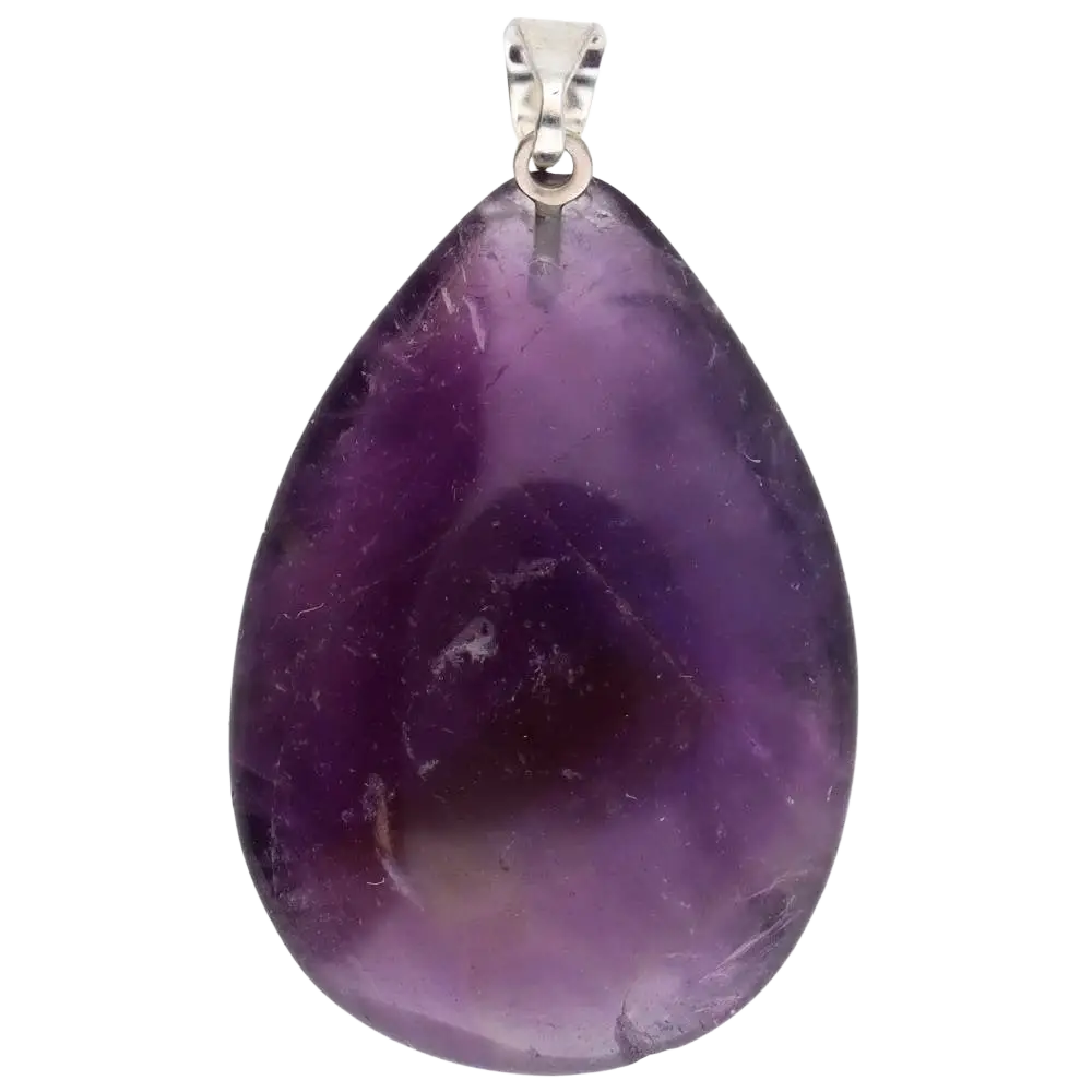 Amethyst-Tropfenanhänger mit traubenförmigem Design, lila Amethyst-Perlen und silberner Befestigung, elegant und handgefertigt.